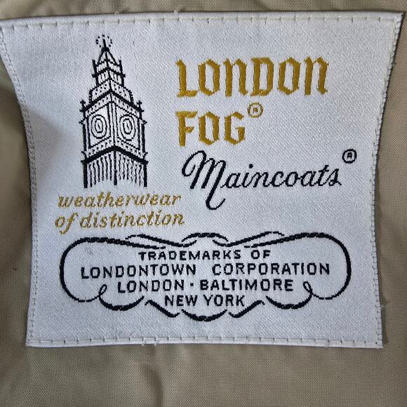 Vintage London Fog Iconic Trench Coat 8 Pet Double Breasted Belted Union Made 8P - Picture 11 of 12